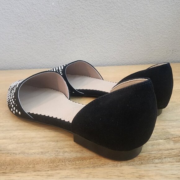 Isaac Mizrahi D’Orsay Black Suede/Studded Pointed Toed Flats Womens Sz 7.5 - Picture 6 of 13